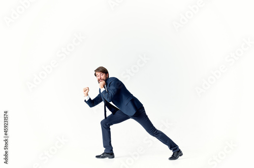 bearded business man emotions successful light background © SHOTPRIME STUDIO