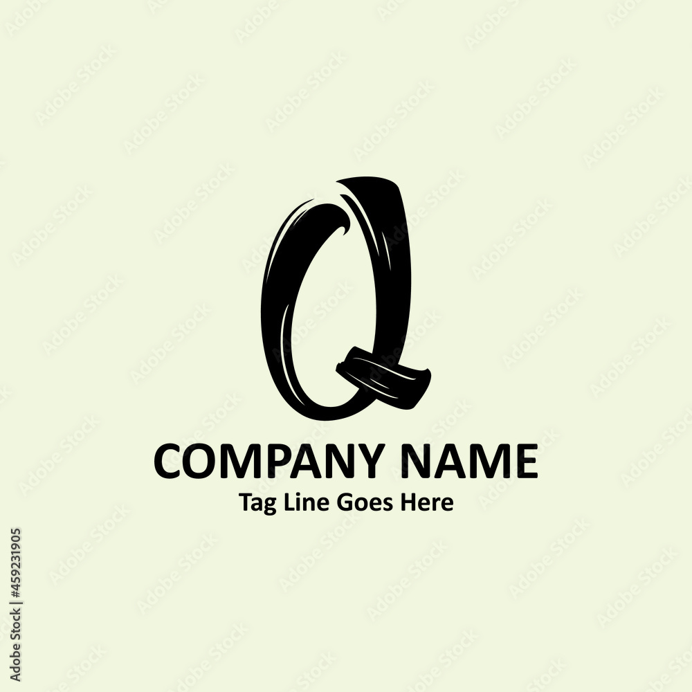 Obraz premium Unique logo design letter Q on black background, Logo Design Q Letter