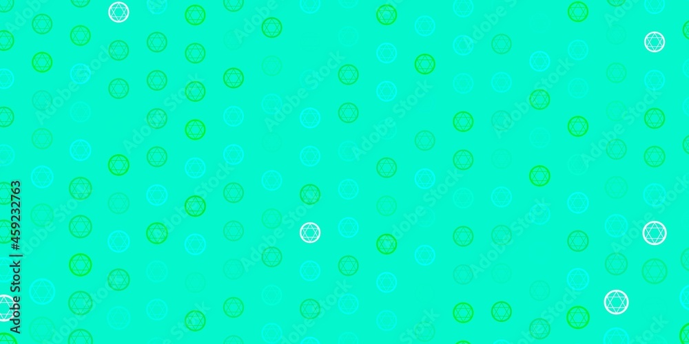 Light Green vector backdrop with mystery symbols.