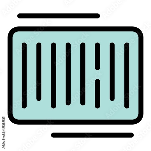 Bar code icon. Outline bar code vector icon color flat isolated