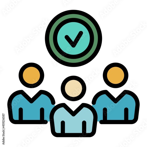 Customer care icon. Outline customer care vector icon color flat isolated