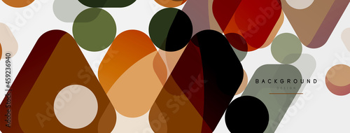 Color bubbles and rounded geometric shapes on white. Vector geometric minimal abstract background for wallpaper, banner, background, landing page