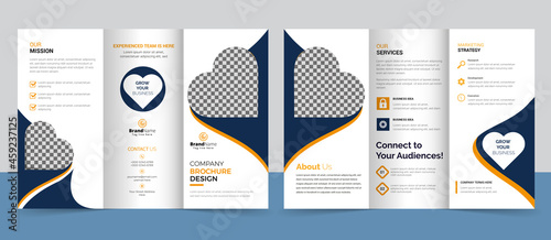 Creative corporate modern business trifold brochure template, trifold layout, letter, a4 size brochure	
