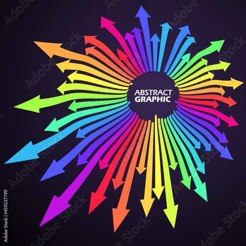 Colorful arrows that extend in a wavy shape, growth meaning.