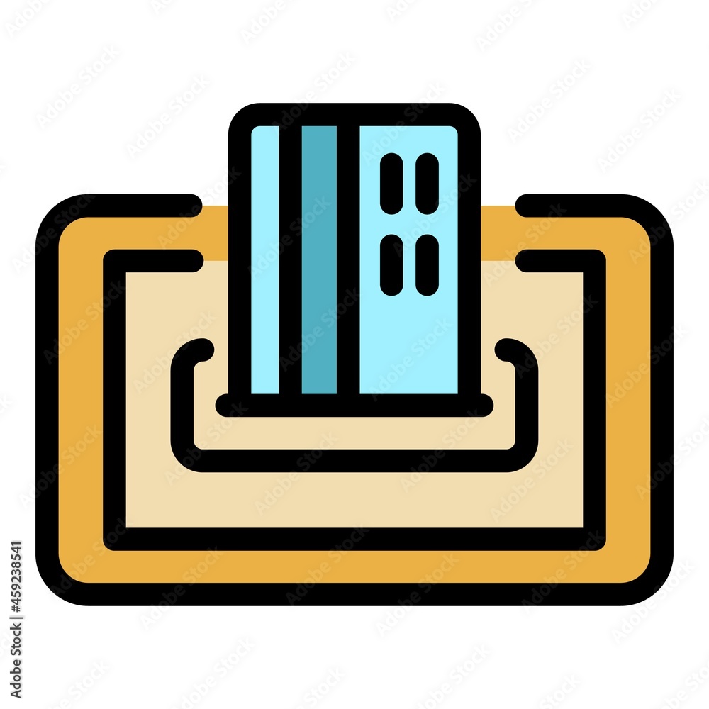 Credit card in use icon. Outline credit card in use vector icon color flat isolated Credit card in use icon. Outline credit card in use vector icon color flat isolated