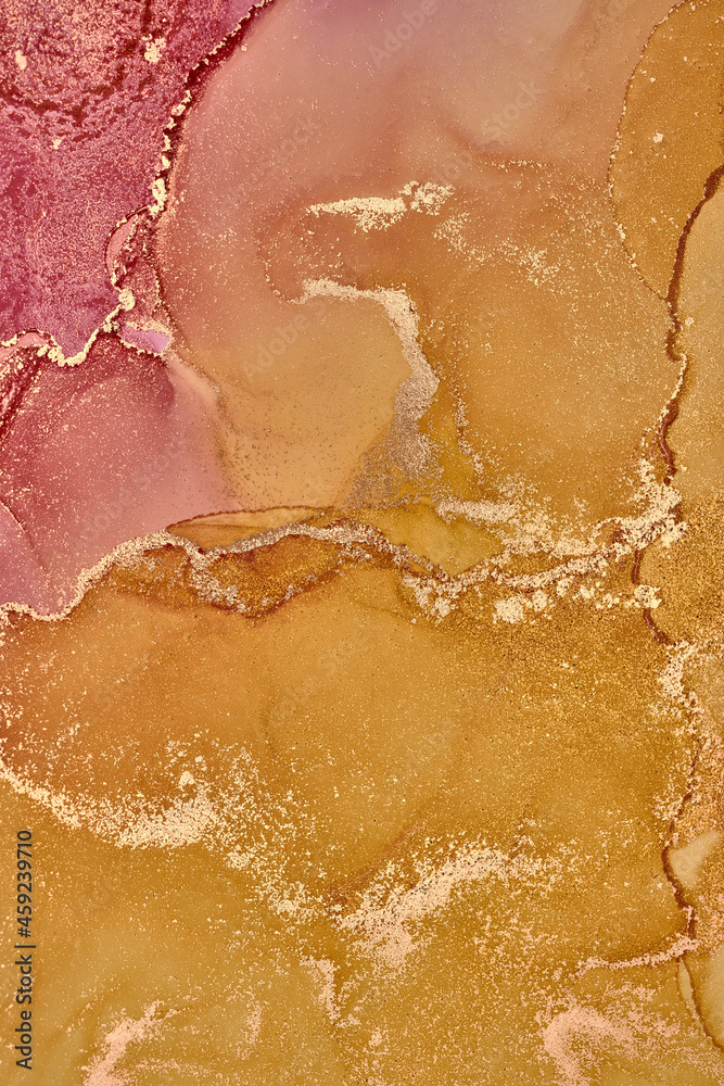 Fototapeta premium Fluid Art . Abstract colorful background, wallpaper. Mixing acrylic paints. Modern art. Marble texture. Alcohol ink colors translucent