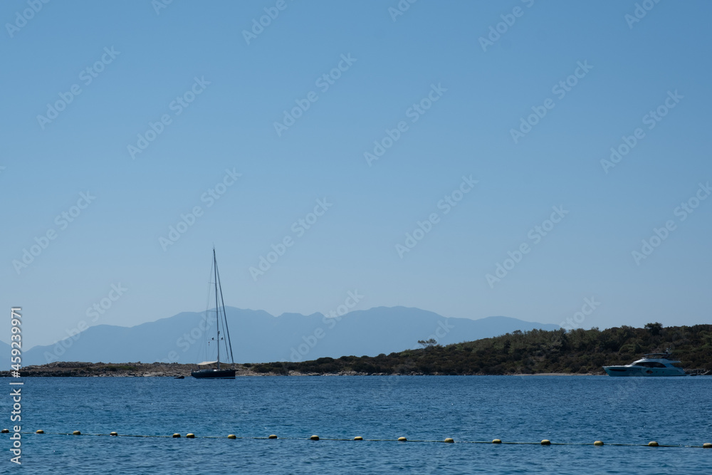 background of sailing boat on the sea