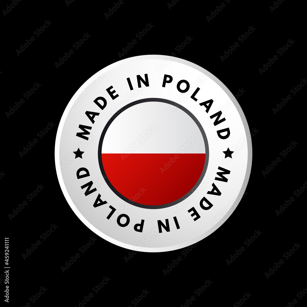Made in Poland text emblem badge, concept background