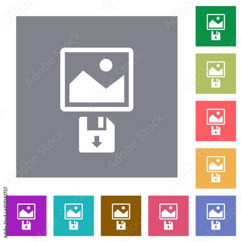 Save image to floppy disk square flat icons
