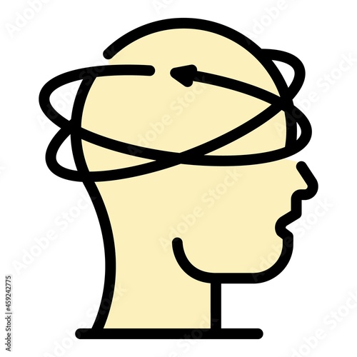 Virus infection man icon. Outline virus infection man vector icon color flat isolated