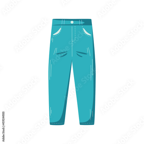 Jeans for child. Clothes for kids. Vector illustration isolated on white