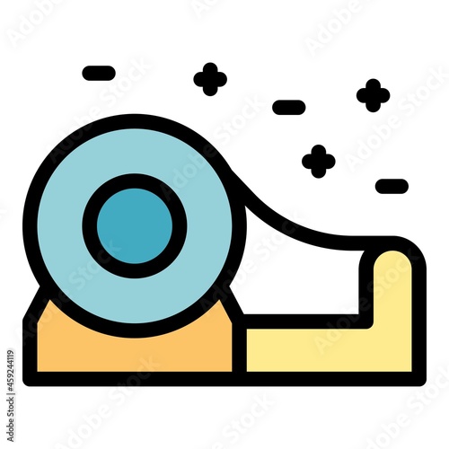 Tape dispenser icon. Outline tape dispenser vector icon color flat isolated