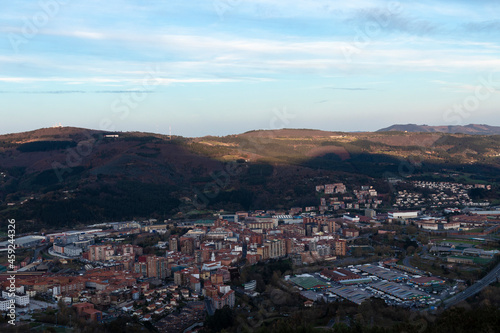 panoramic view of bilbao at sunset from mount malmasin
