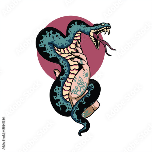 snake tattoo illustration vector design