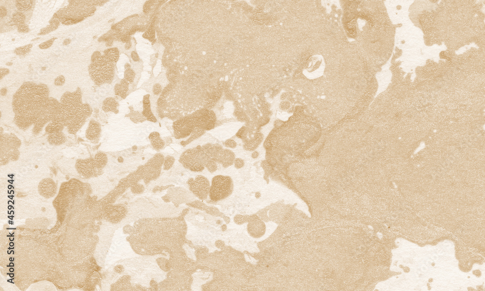 Liquid marble painting background design with brown color