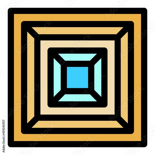 Inscribed squares vent cover icon. Outline inscribed squares vent cover vector icon color flat isolated