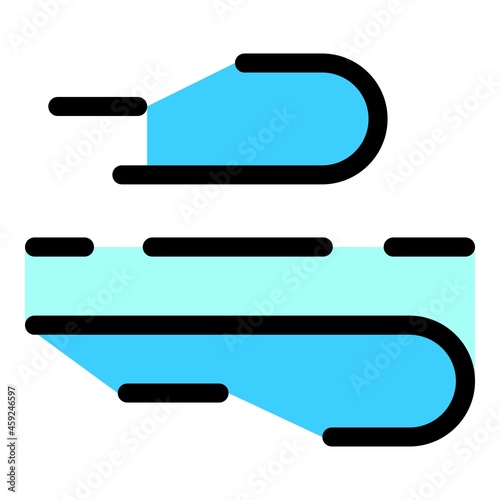 Ventilation air flows icon. Outline ventilation air flows vector icon color flat isolated