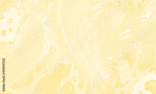 Abstract liquid marble painting background print with mustard color