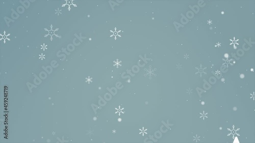 Abstract background Christmas with lighting, glittering, snowflake and particle dark and grain processed, falling snow with blur and depth of field effect