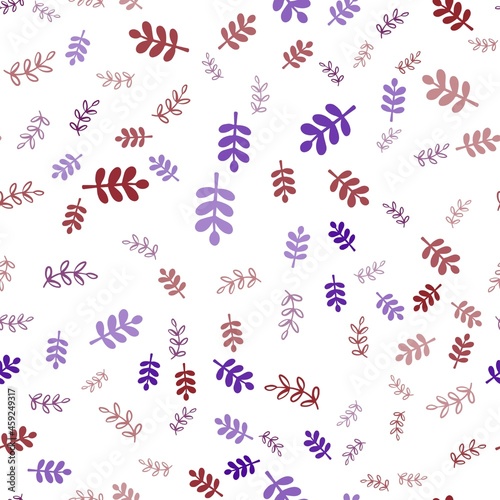 Dark Blue, Red vector seamless elegant wallpaper with leaves, branches.