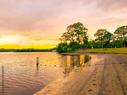 sunset on the Loxahatchee River in Florida photo