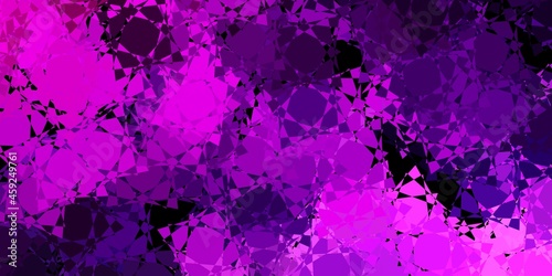 Dark Purple, Pink vector backdrop with triangles, lines.