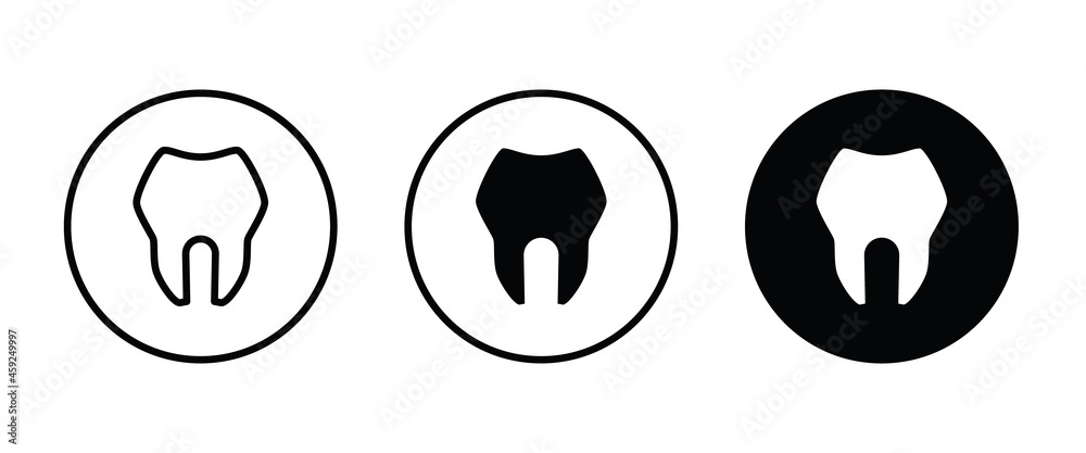 Tooth icon, dental care element of dentistry icons button, vector, sign, symbol, logo, illustration, editable stroke, flat design style isolated on white Tooth icon, dental care element of dentistry icons button, vector, sign, symbol, logo, illustration, editable stroke, flat design style isolated on white