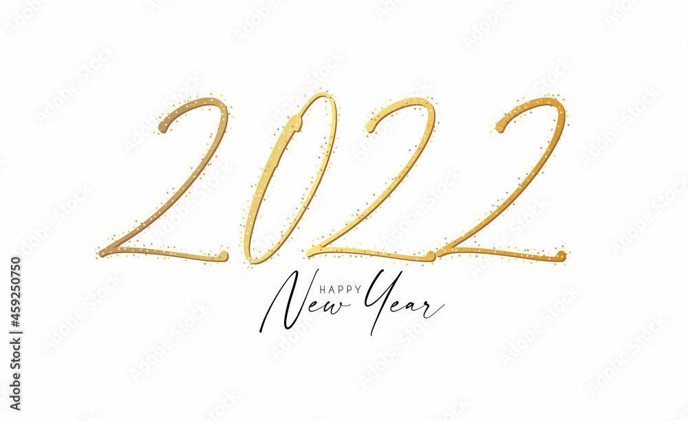 Happy 2022 New Year Elegant Christmas congratulation with glitter effect Happy 2022 New Year Elegant Christmas congratulation with glitter effect