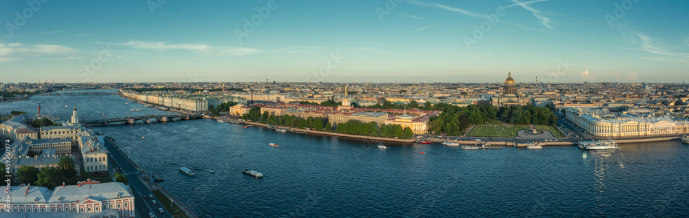Panorama of city center of St. Petersburg