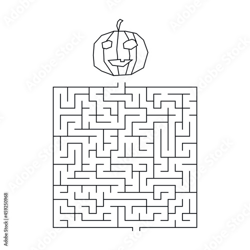 halloween maze labyrinth game for kids. Labyrinth logic conundrum. Three entrance and one right way to go. Vector illustration for halloween