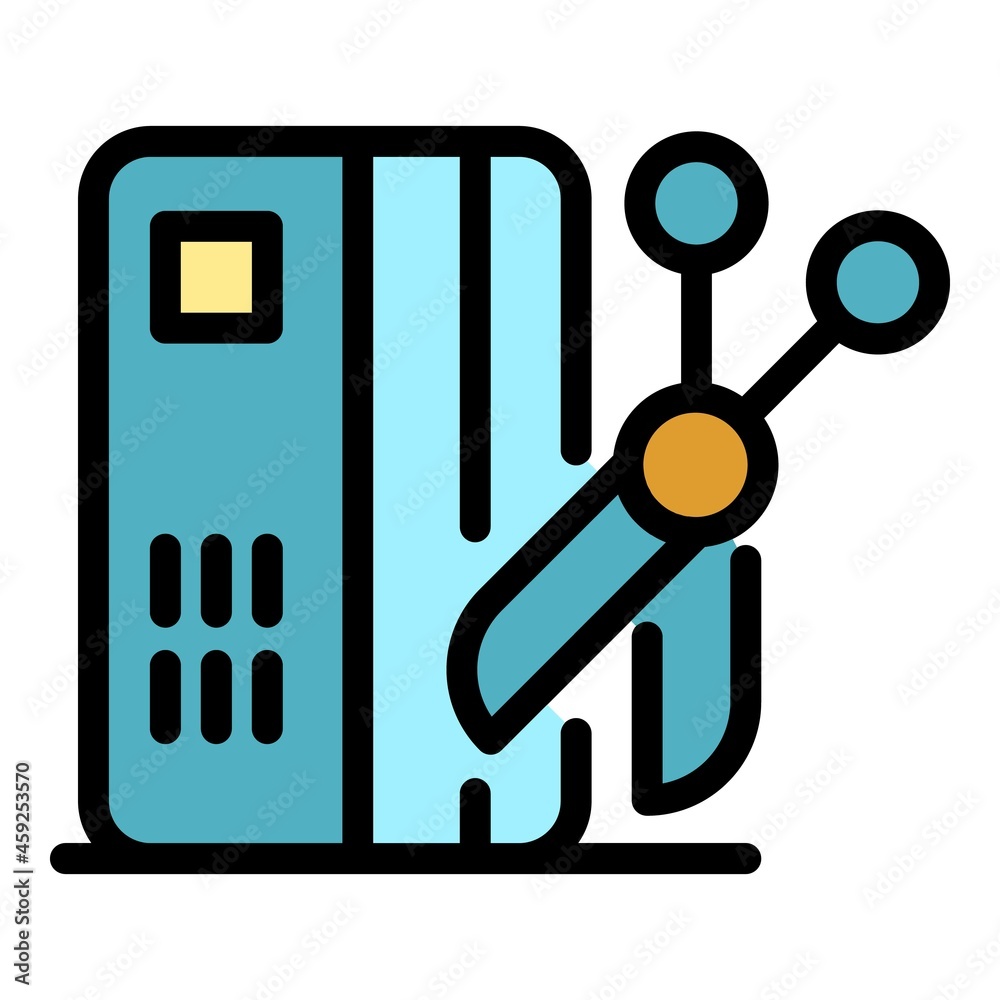 Cut credit card icon. Outline cut credit card vector icon color flat isolated Cut credit card icon. Outline cut credit card vector icon color flat isolated