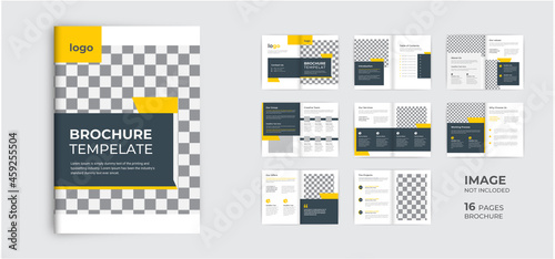 Professional company profile landscape brochure template multipage minimal brochure design