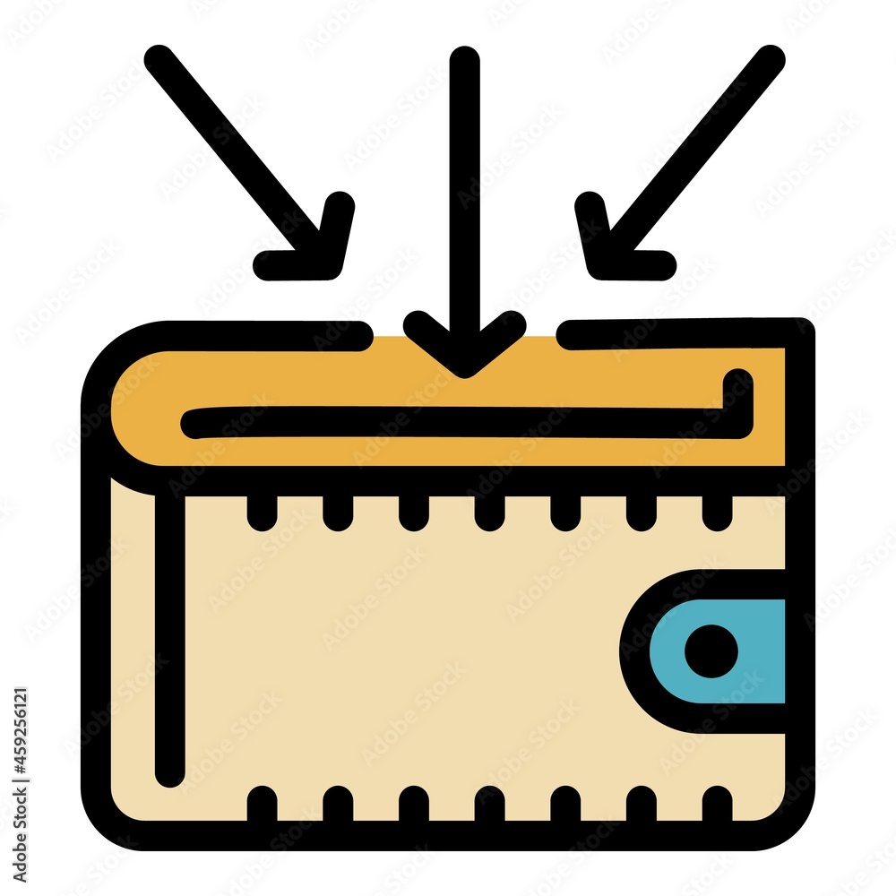 Trader wallet icon. Outline trader wallet vector icon color flat isolated Trader wallet icon. Outline trader wallet vector icon color flat isolated
