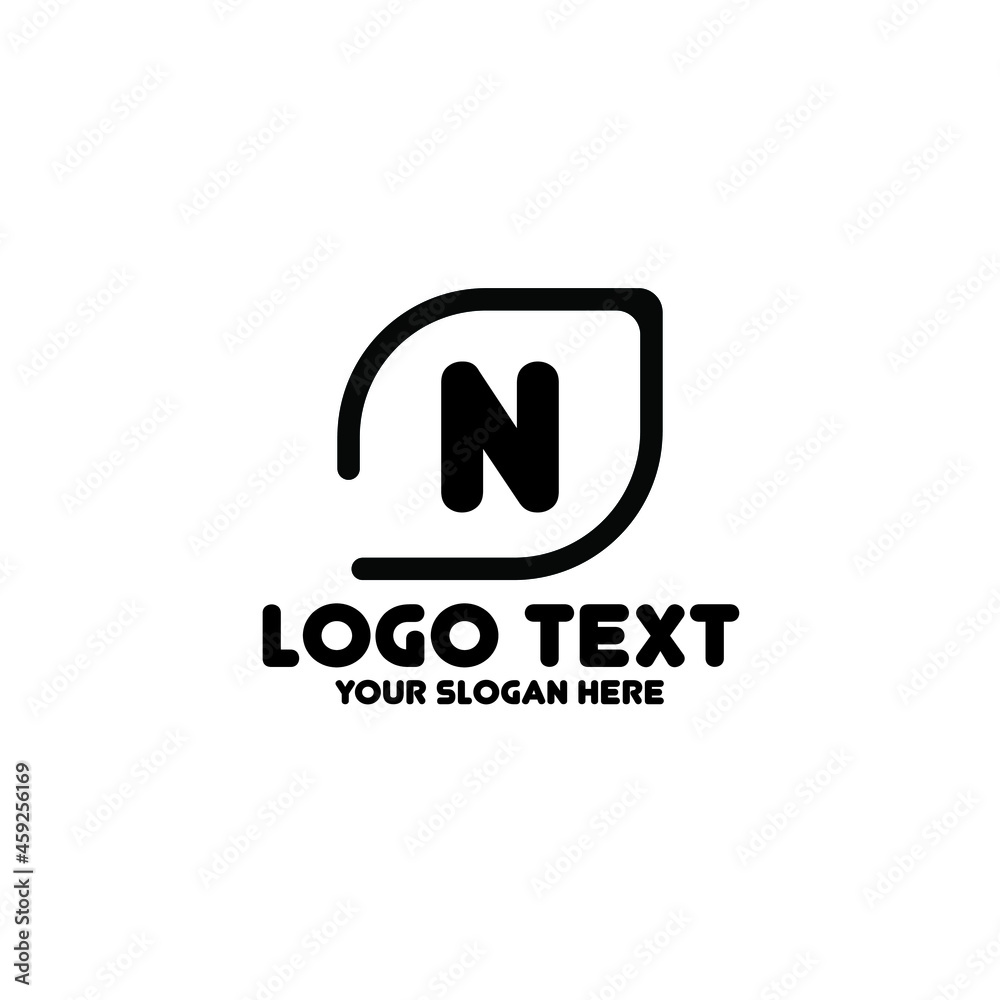 Unique logo design letter N on black background, Logo Design N Letter