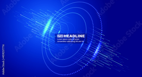 Luminescent dot coil with ray Internet technology vector background