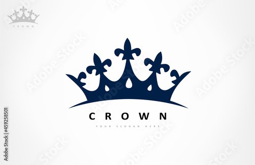 Crown with rubies logo vector. Jewel  logo design.