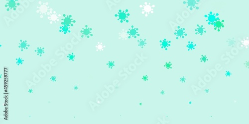 Light green vector background with covid-19 symbols.