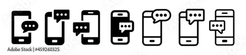 Phone messaging icon. Chat message icon vector illustration. photo