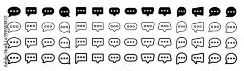 Chat icons set. Message symbol vector illustration.