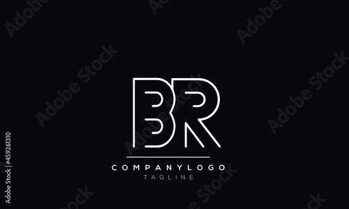 Abstract Letter Initial RB BR Vector Logo Design Template