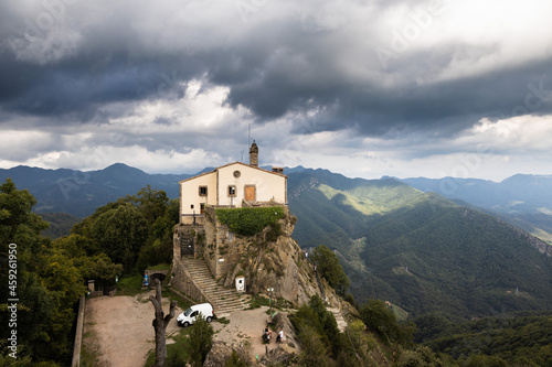 View of sanctuary of Bellmunt in the mountains, Catalonia, Spain © olly_plu