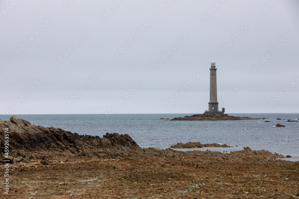 French beach with lighthouse