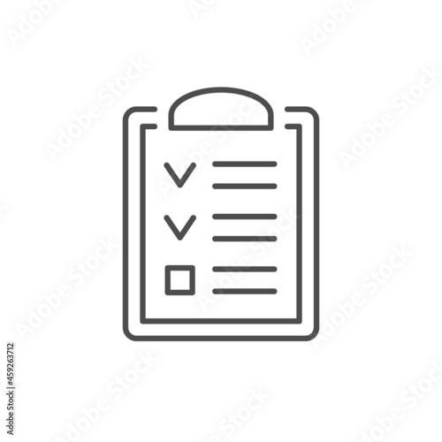 Checklist or clipboard line outline icon © motorama