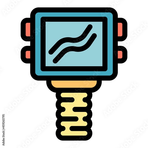 Thermal imager device icon. Outline thermal imager device vector icon color flat isolated