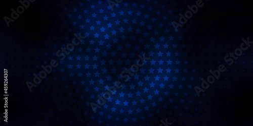 Dark Gray vector background with colorful stars.