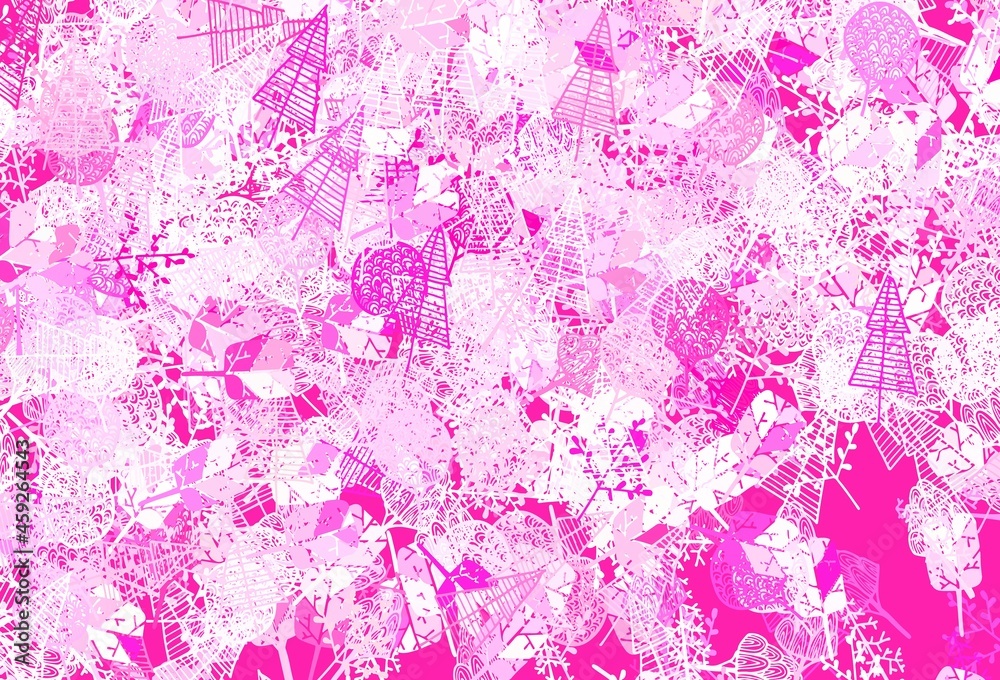 Fototapeta premium Light Pink vector natural backdrop with trees, branches.
