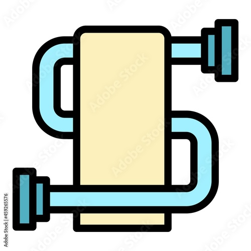 Towel rail snake icon. Outline towel rail snake vector icon color flat isolated