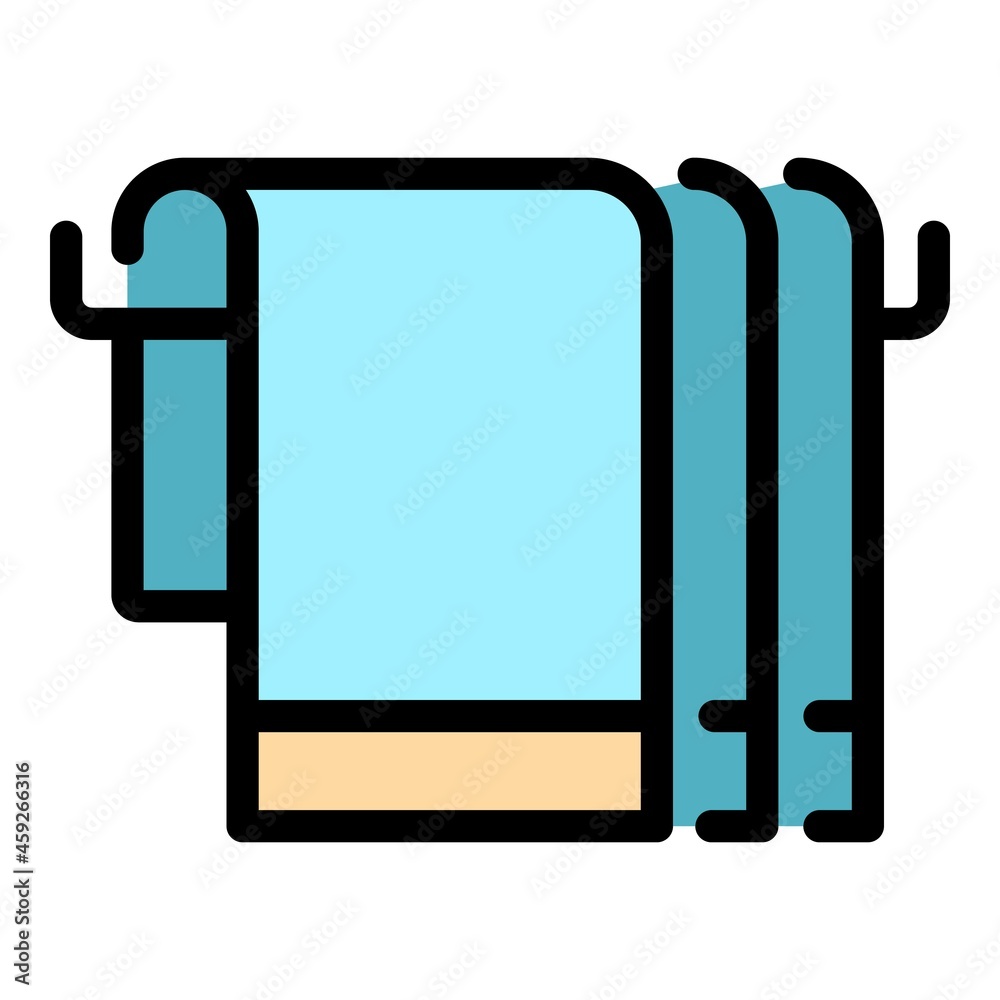 Bath towels icon. Outline bath towels vector icon color flat isolated Bath towels icon. Outline bath towels vector icon color flat isolated