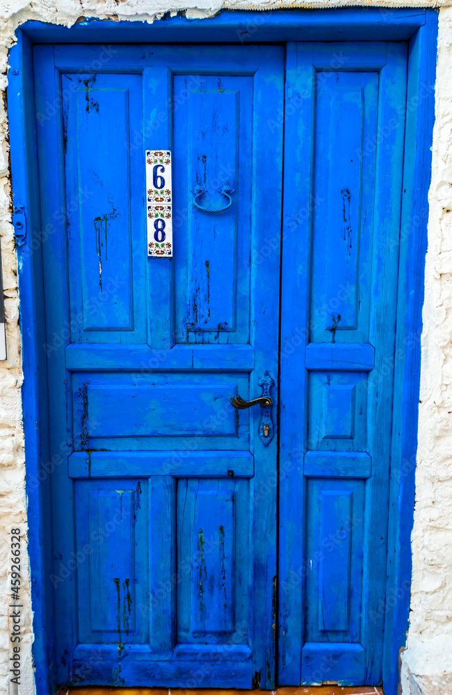 Old blue door. Marmaris, Turkey.