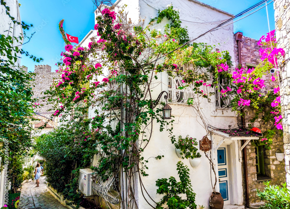 Cosy city street of old town. Marmaris, Turkey